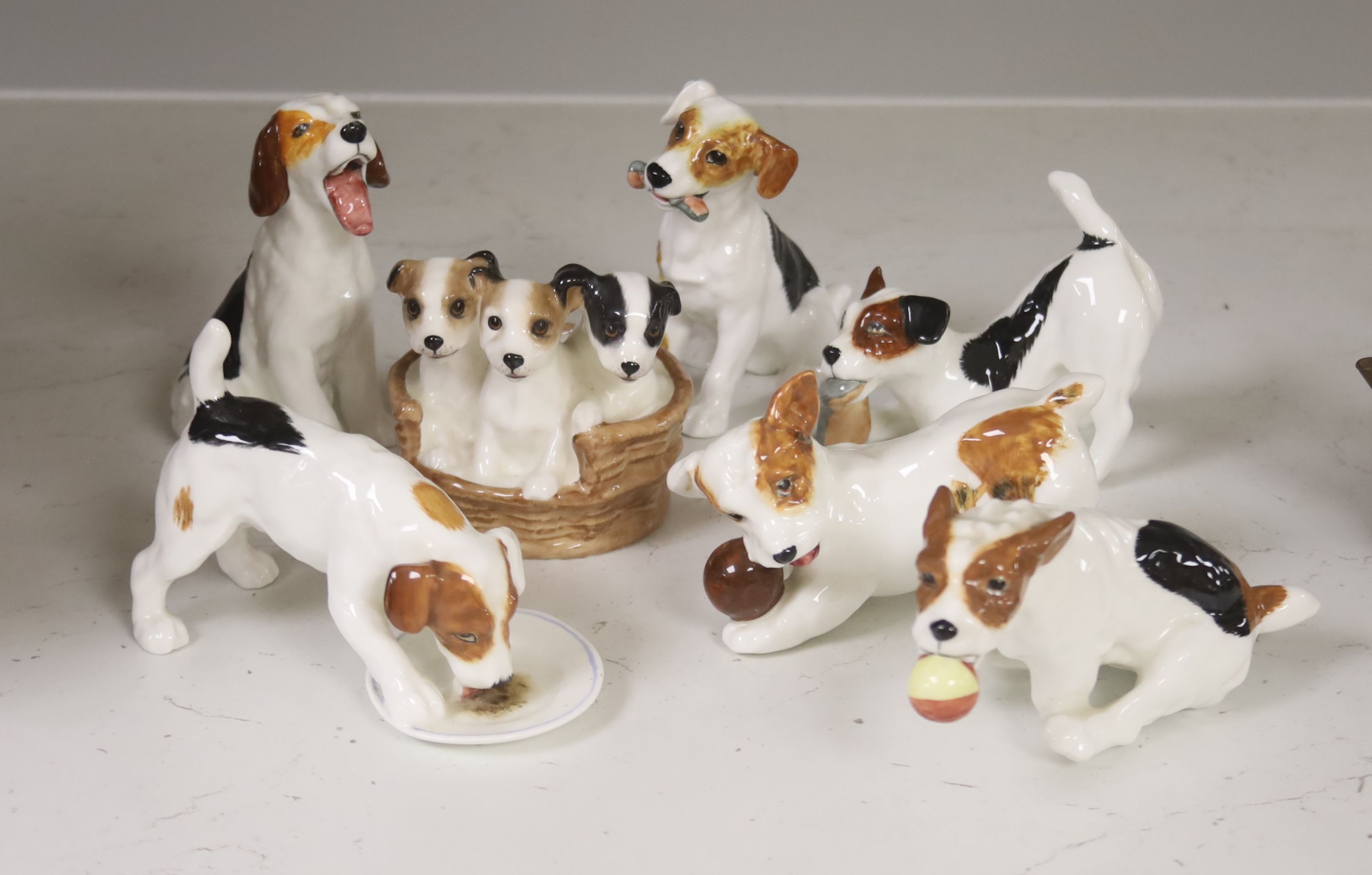 Seven Royal Doulton models of terrier puppies